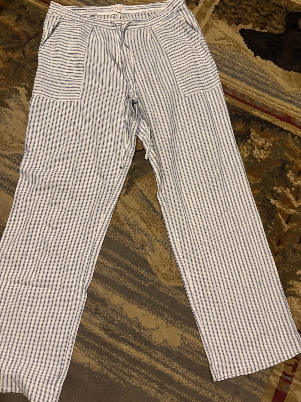 Laundry By Shelli Segal Blue and White Striped wide leg pants size ~8~